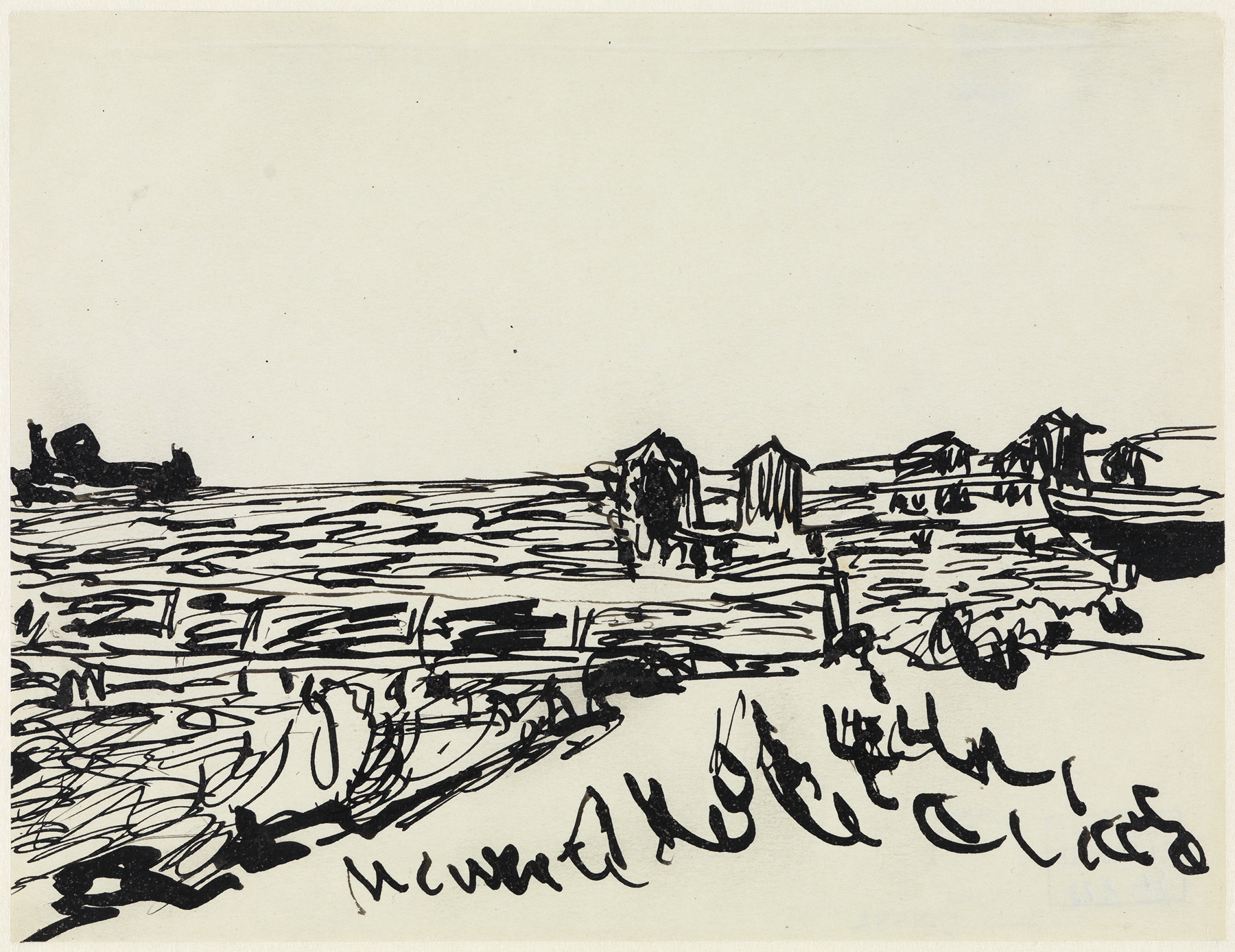 Strand mit Badekarren (1909)