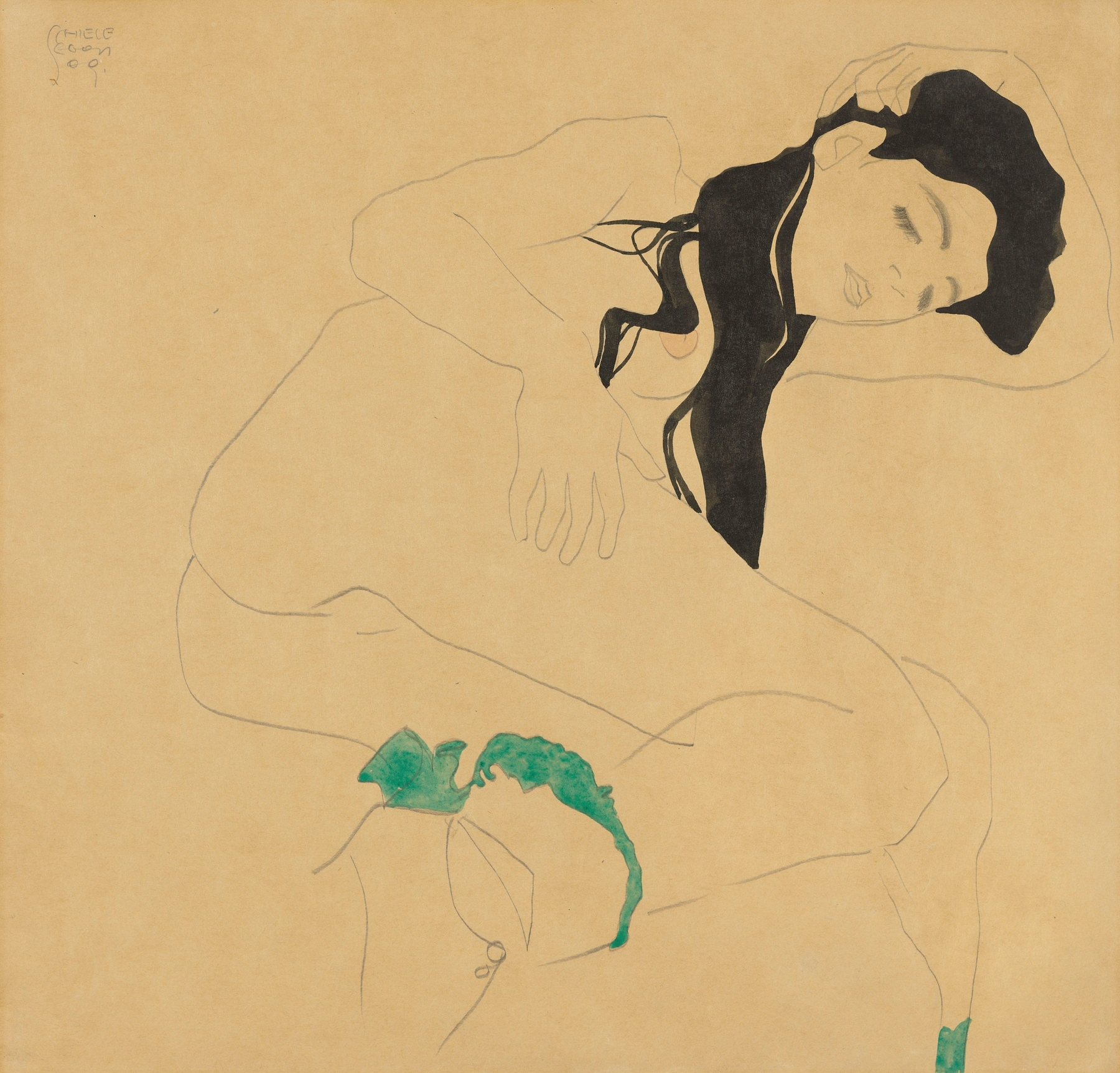 Liegender Mädchenakt (1909)