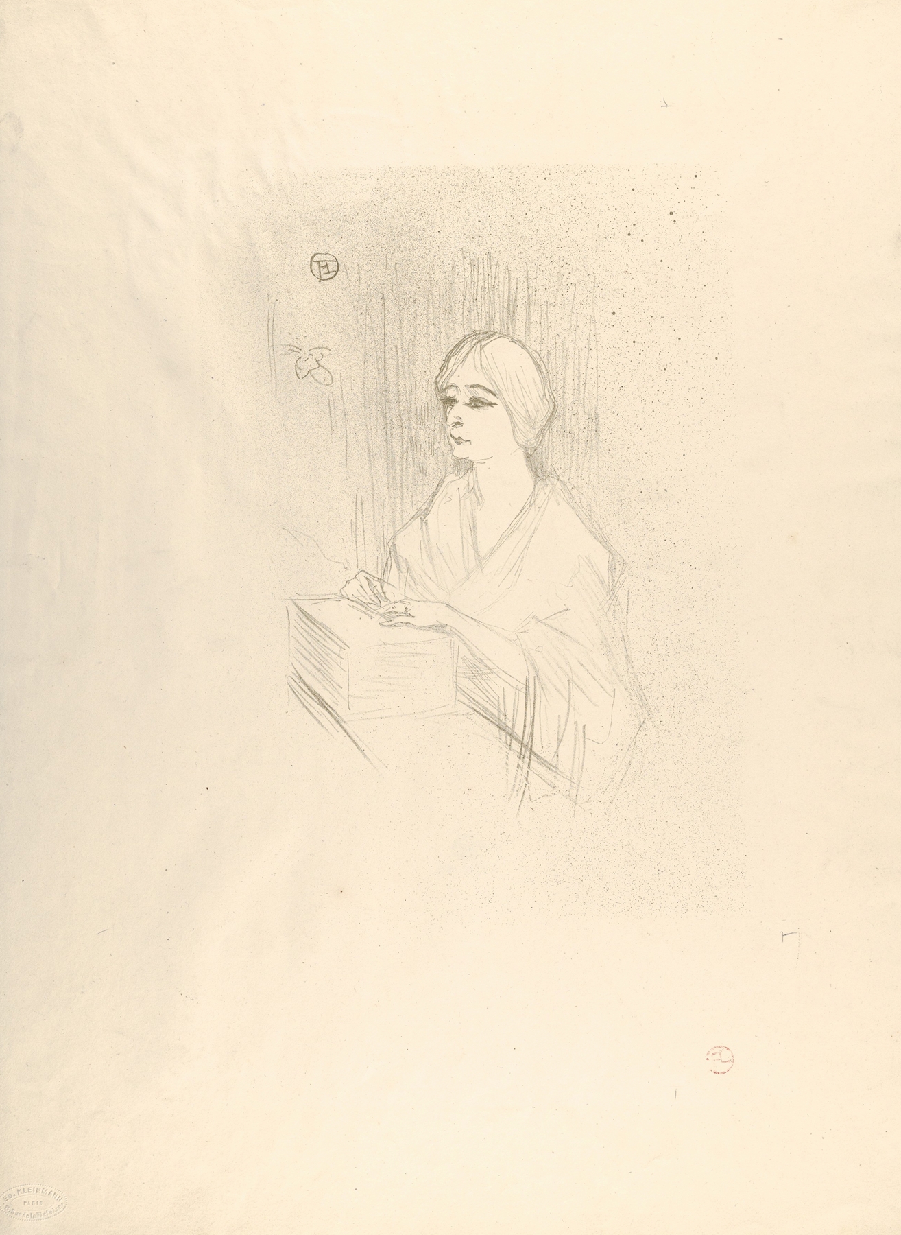 Léonie Yahne in her dressing room, in L’Age Difficile (1895)