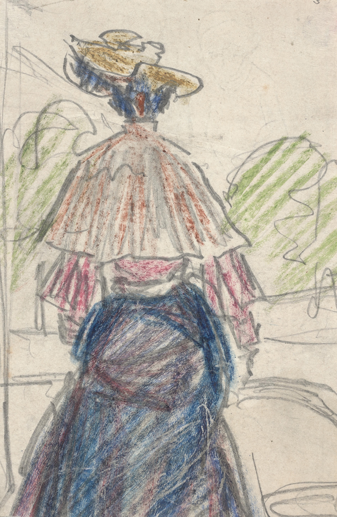Woman in Landscape Seen From Behind