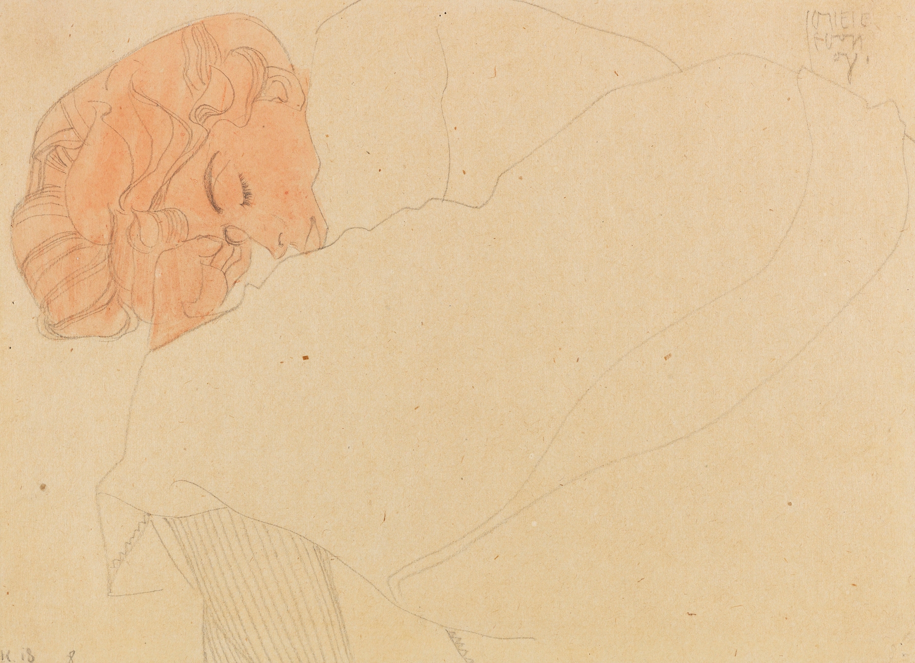 Schlafendes Mädchen (Melanie Schiele) (1908)