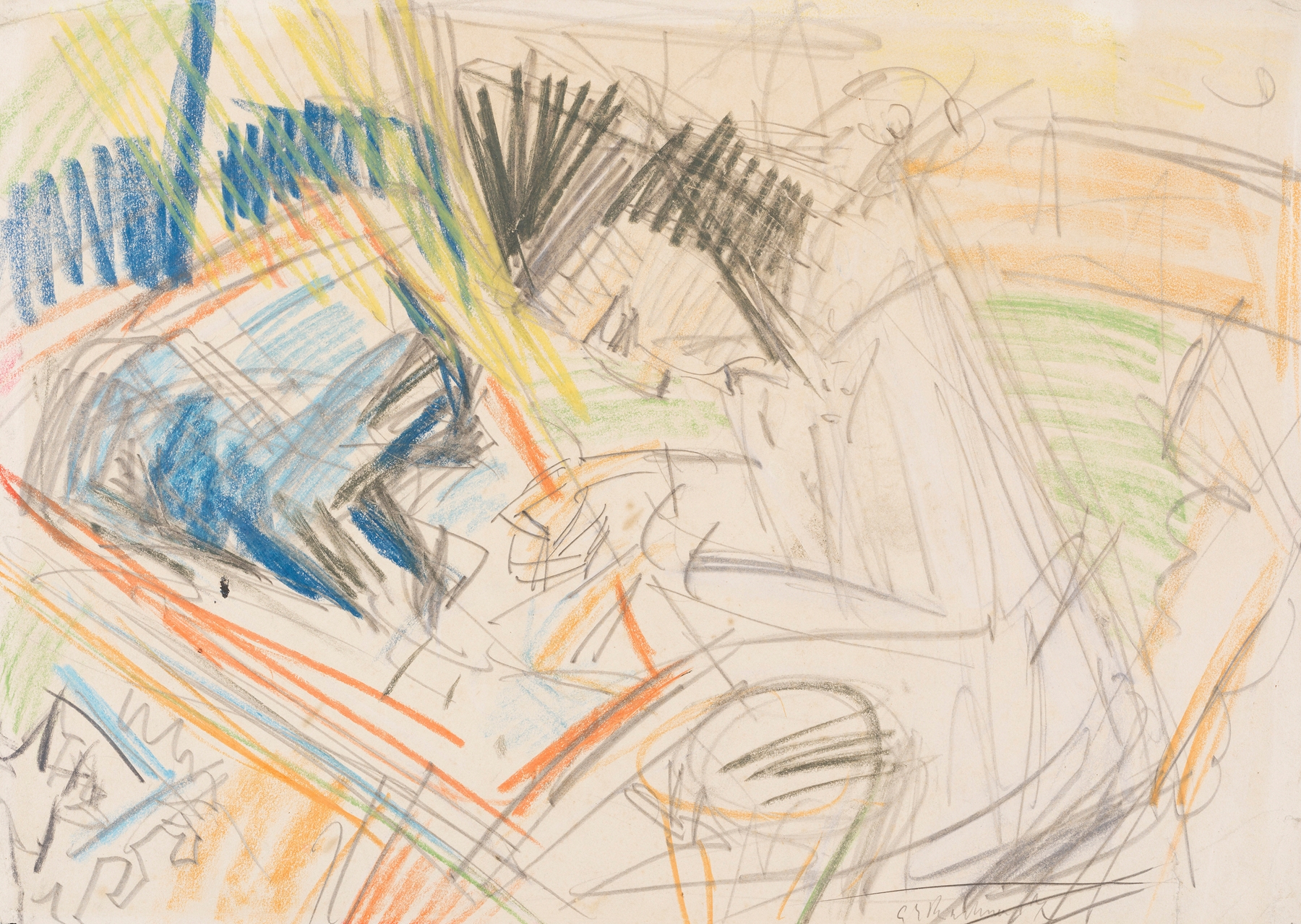 Erna Schilling mit Kater Boby (Frau mit Katze) (1919)