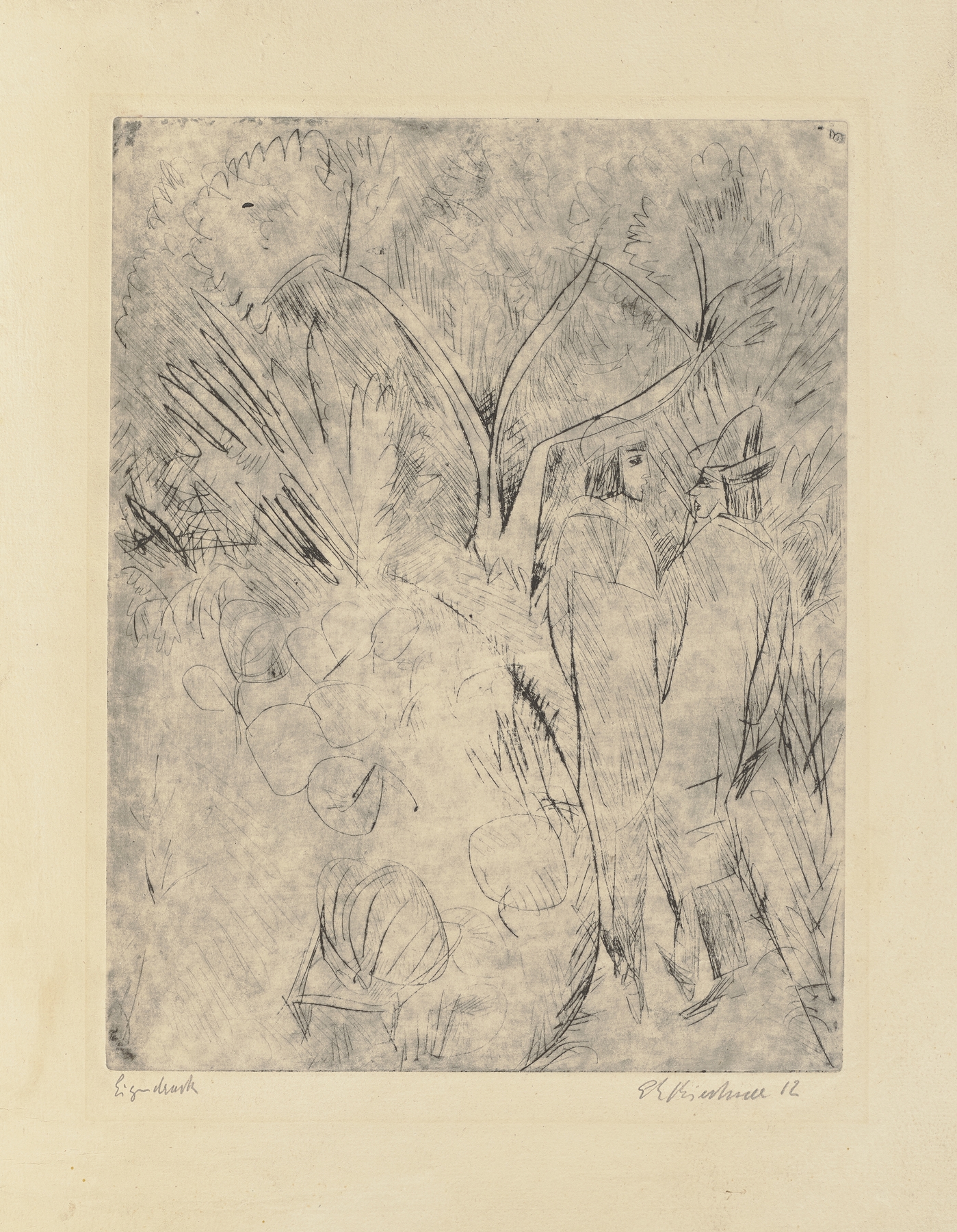 Paar, im Garten gehend (1913)