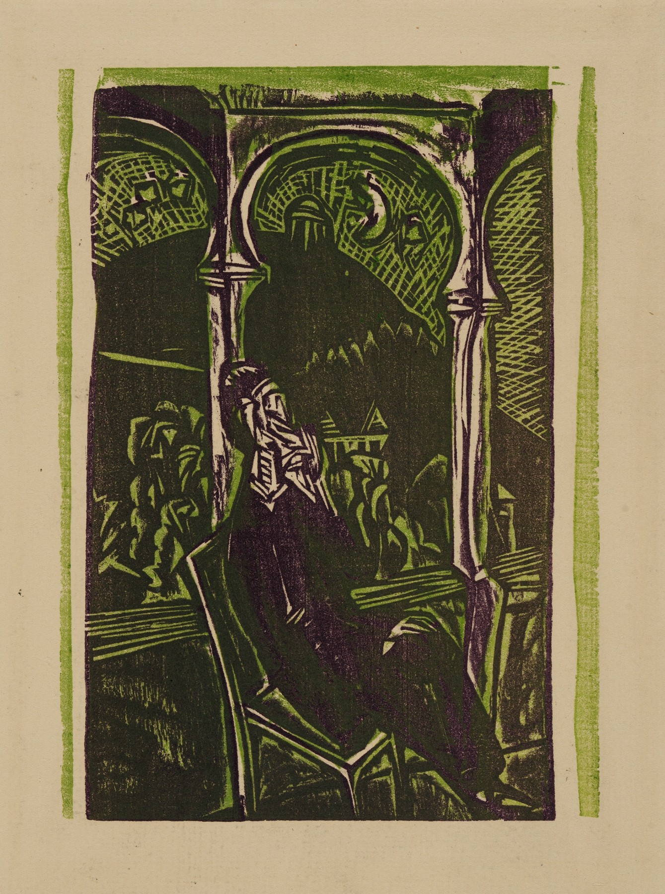 Träumender Mann – Botho Graef auf seinem Balkon sitzend, Jena (1916)