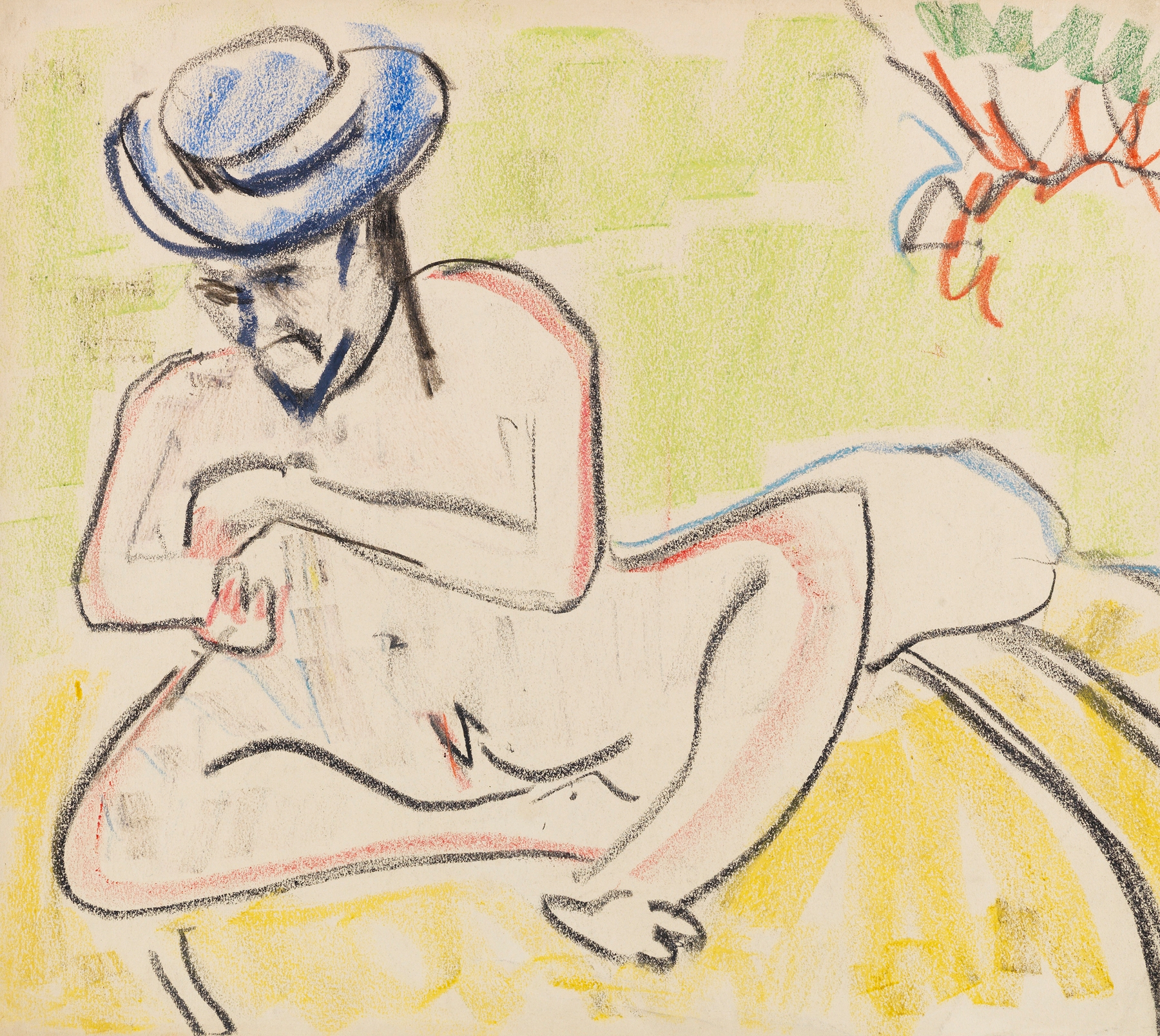 Heckel mit blauem Hut (1909)