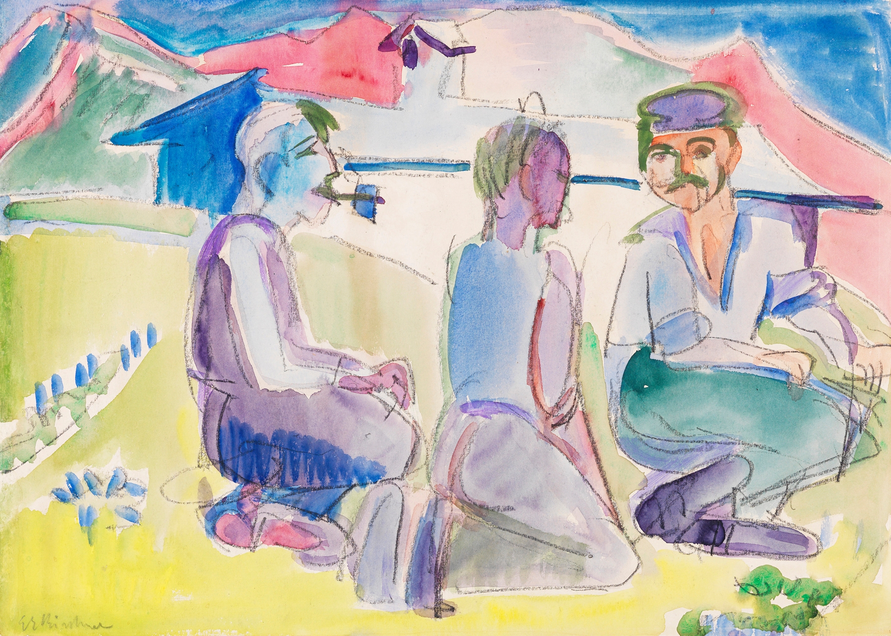 Sitzende Bauern (Lagernde Bauern) (1921)