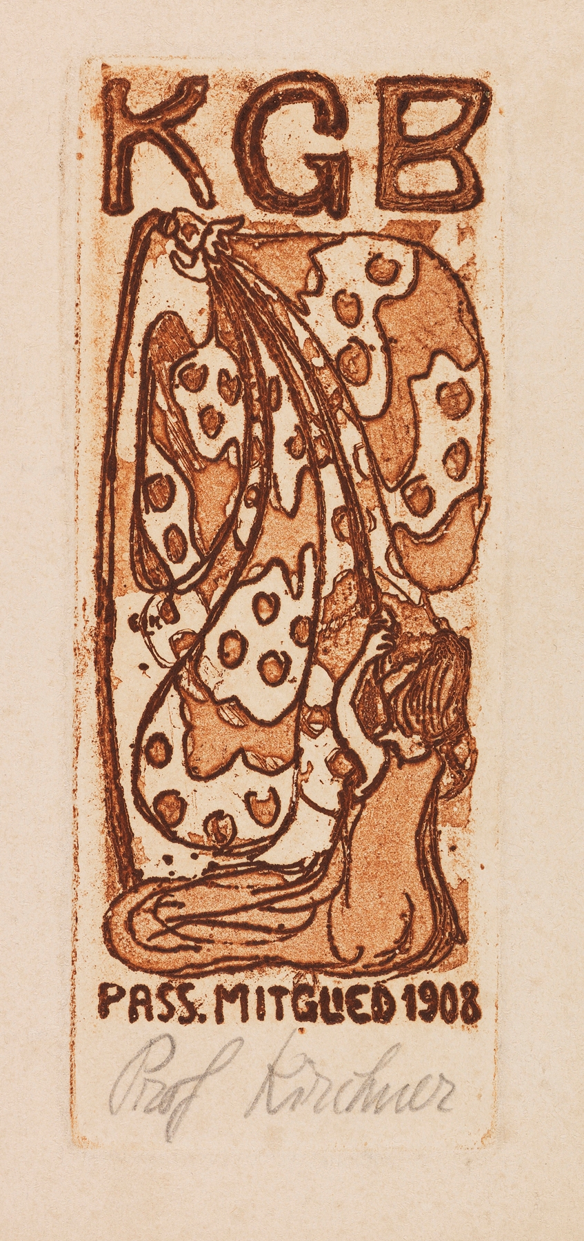 Mitgliedskarte für die passiven Mitglieder der ‘Brücke’ (Prof. Kirchner) (1908)