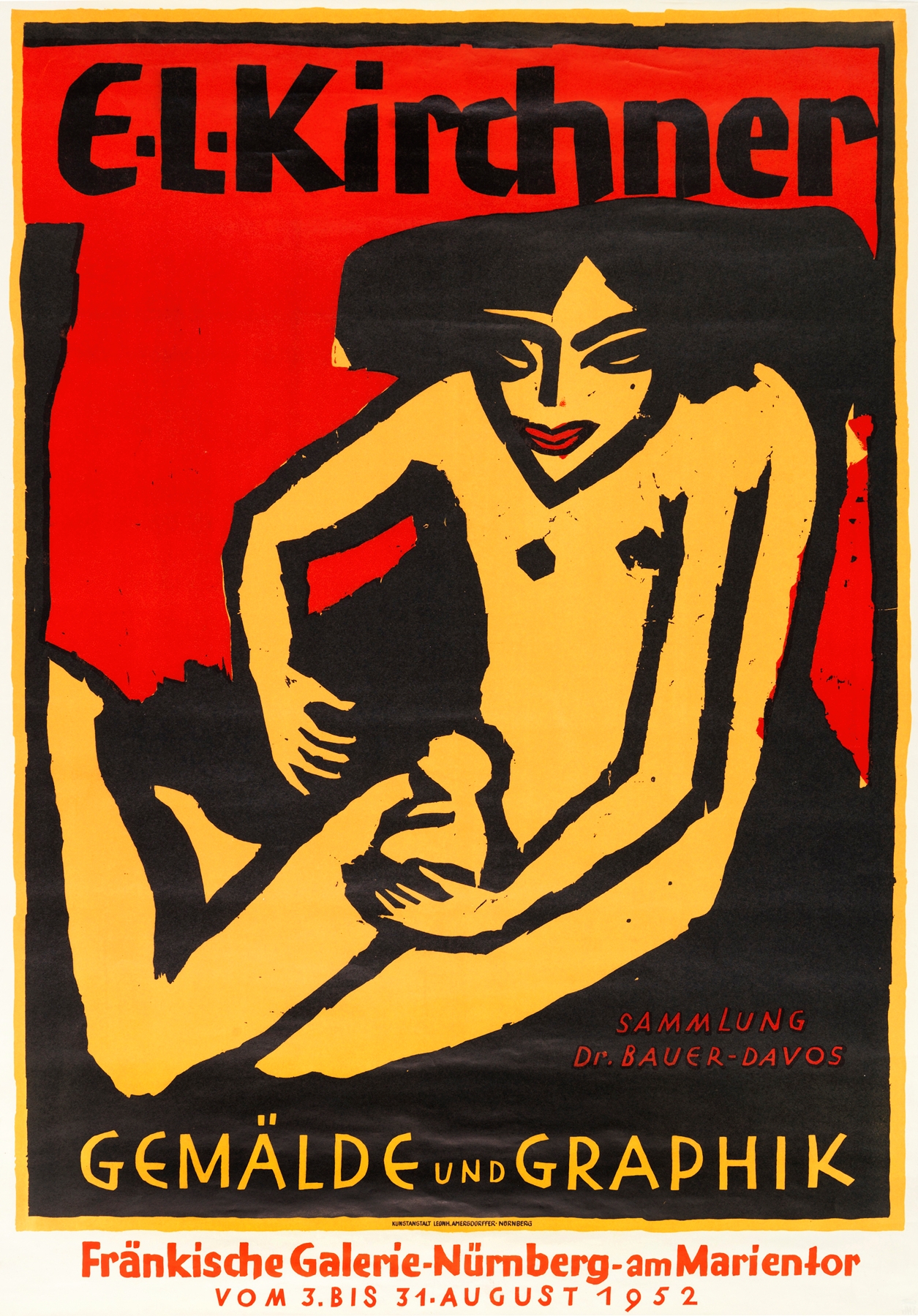 Plakat für die Ausstellung der E. L. Kirchner (1952)