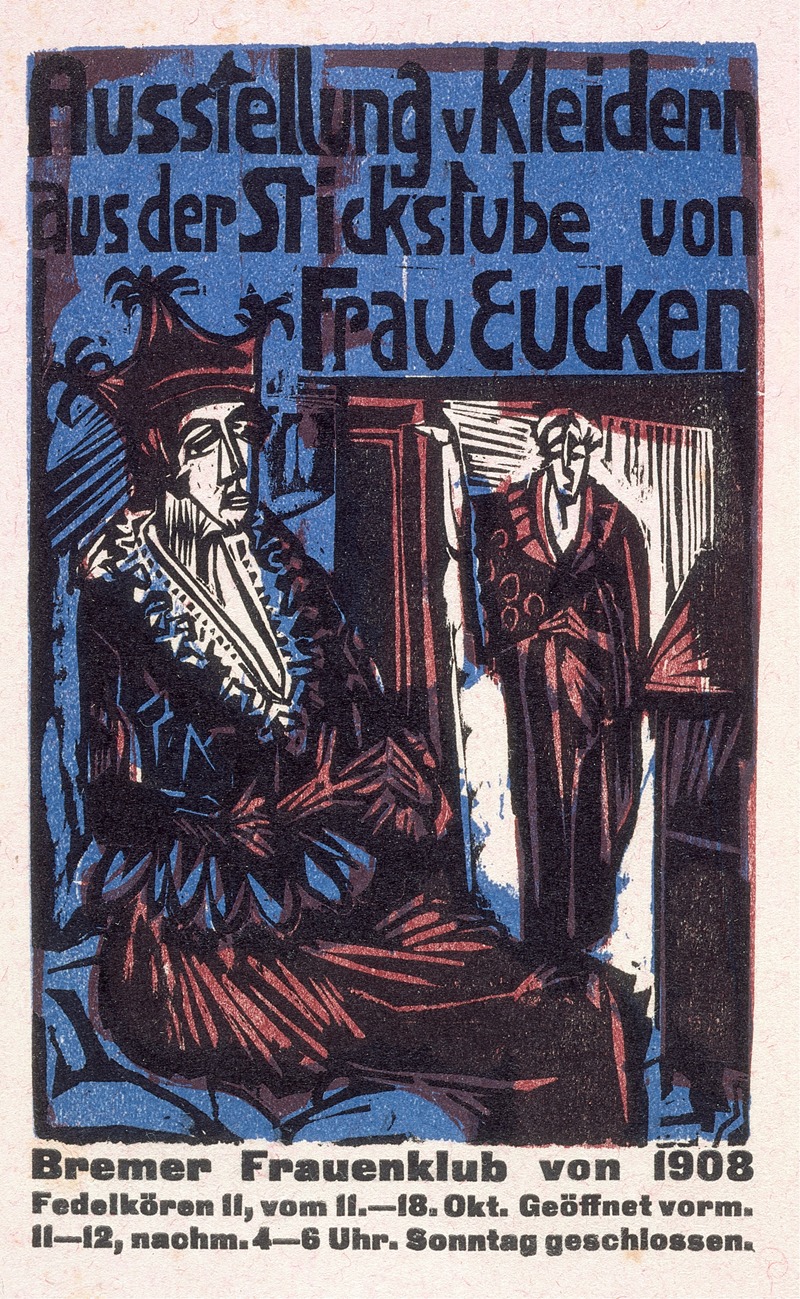Ernst Ludwig Kirchner - Catalogue of the exhibition of dresses from the needlework salon of Mrs. Eucken