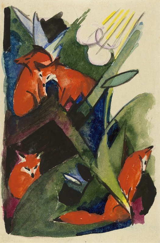 Franz Marc - Four foxes