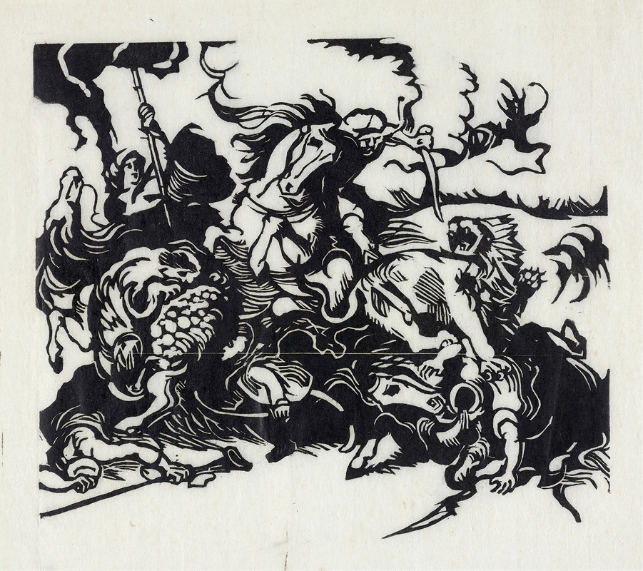 Franz Marc - Lion hunt for Delacroix