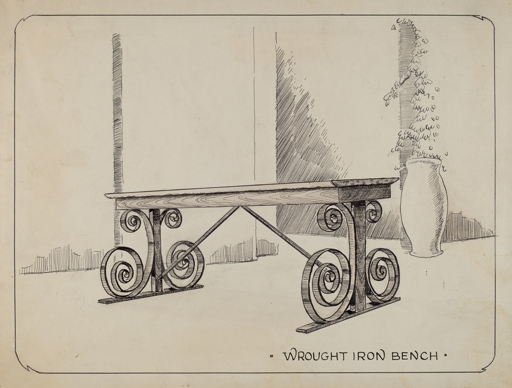 Al Curry - Wrought Iron Garden Bench