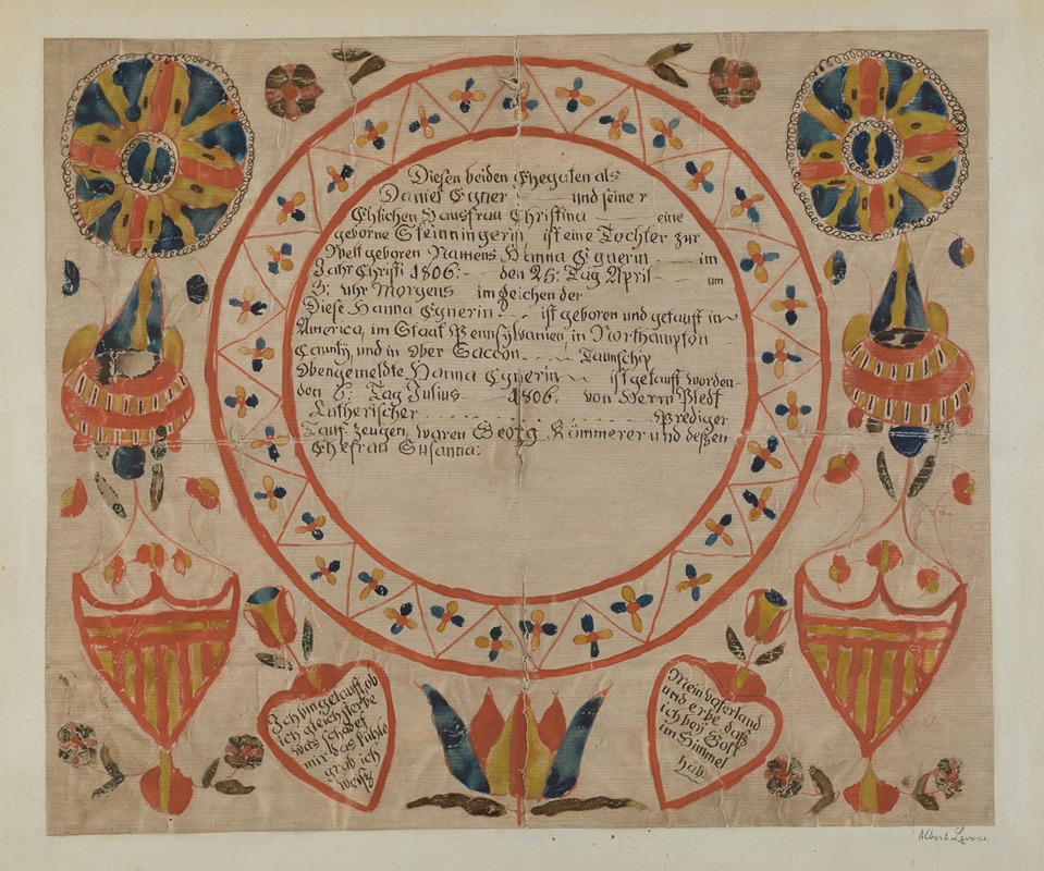 Albert Levone - Pa. German Fraktur