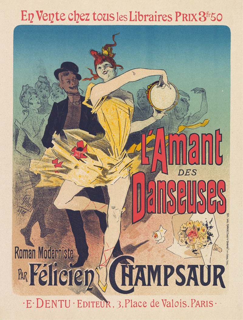 Anonymous - Advertentie voor de roman L’amant des danseuses door Félicien Champsaur