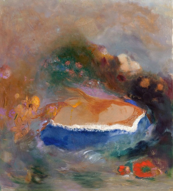 Odilon Redon - Ophelia with a Blue Wimple in the Water