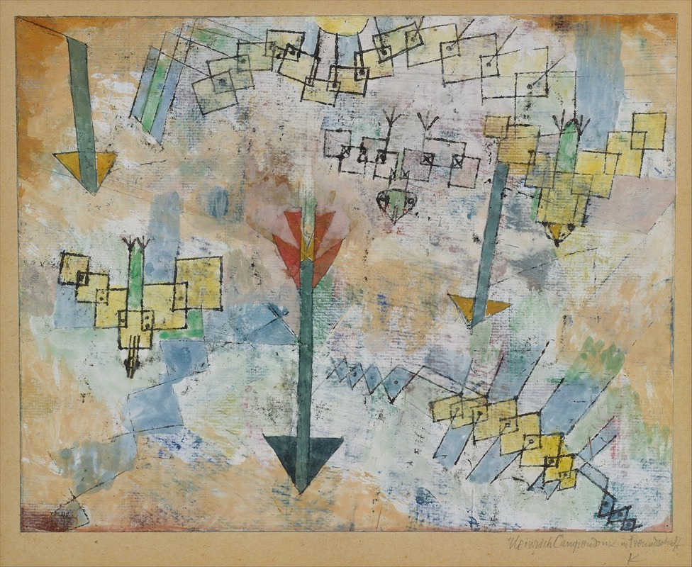 Paul Klee - Birds Swooping Down and Arrows