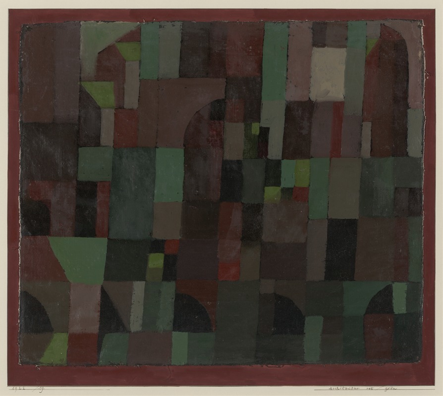 Paul Klee - Red,Green Architecture (yellow,violet gradation)