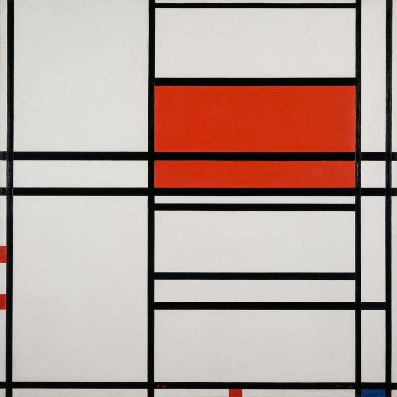 Piet Mondrian - Composition of Red and White; Nom 1,Composition No. 4 with red and blue