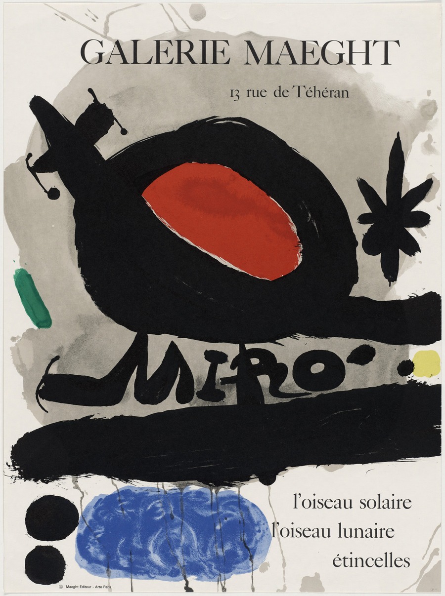 Joan Miró - Galerie Maeght, 13 rue de Teheran, Miró, l’oiseau solaire, l’oiseau lunaire, étincelles
