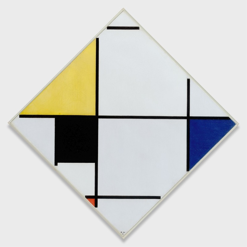 Piet Mondrian - Lozenge Composition with Yellow, Black, Blue, Red, and Gray