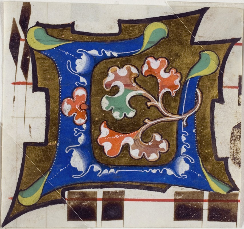 Anonymous - Decorated Initial ‘L’ with Flowers from a Choir Book