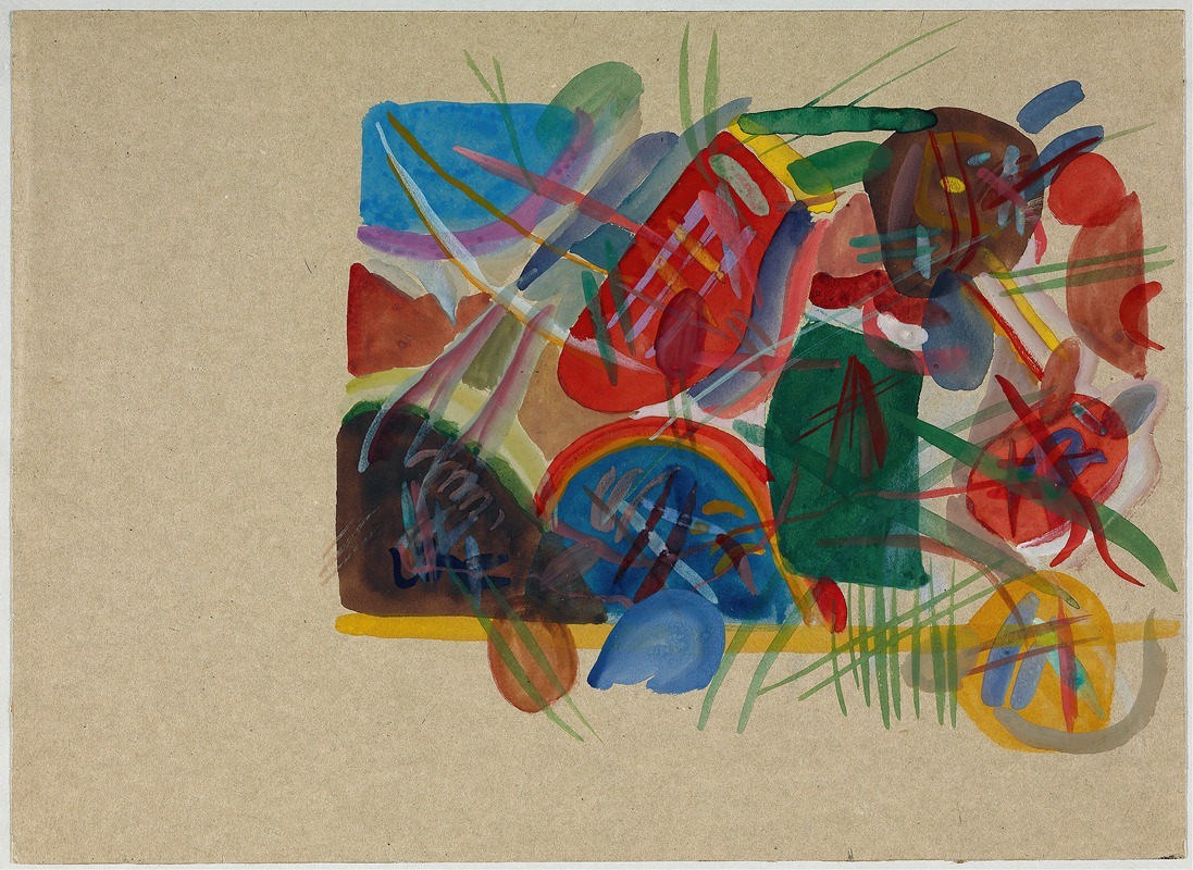 Wassily Kandinsky - Aquarell ‘Mit Wald und Regenbogen’