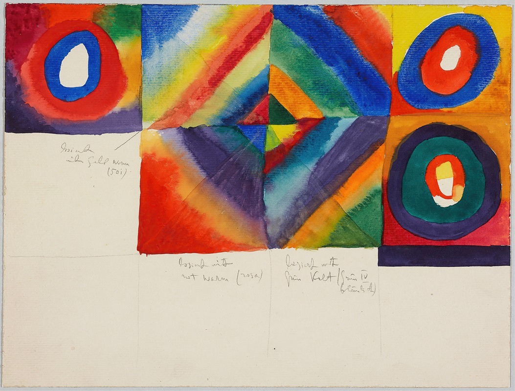 Wassily Kandinsky - Color studies with information on painting technique