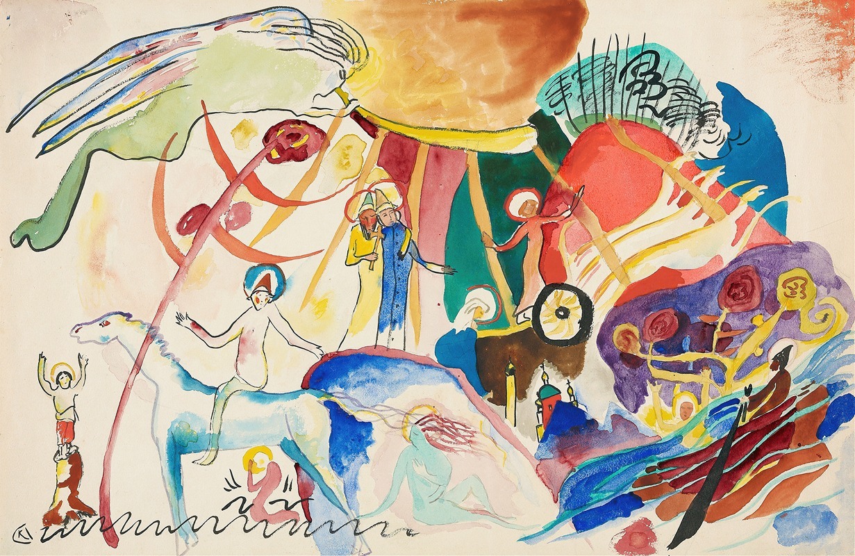 Wassily Kandinsky - Entwurf zu ‘Allerheiligen II (Komposition mit Heiligen)’