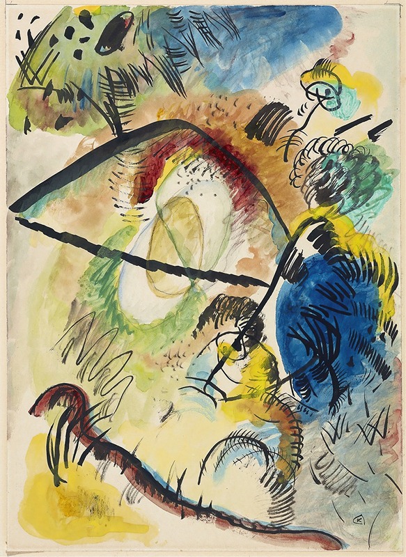 Wassily Kandinsky - Watercolor IX (with black lines)