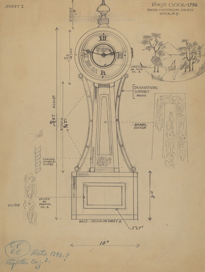 American 20th Century - Banjo Clock