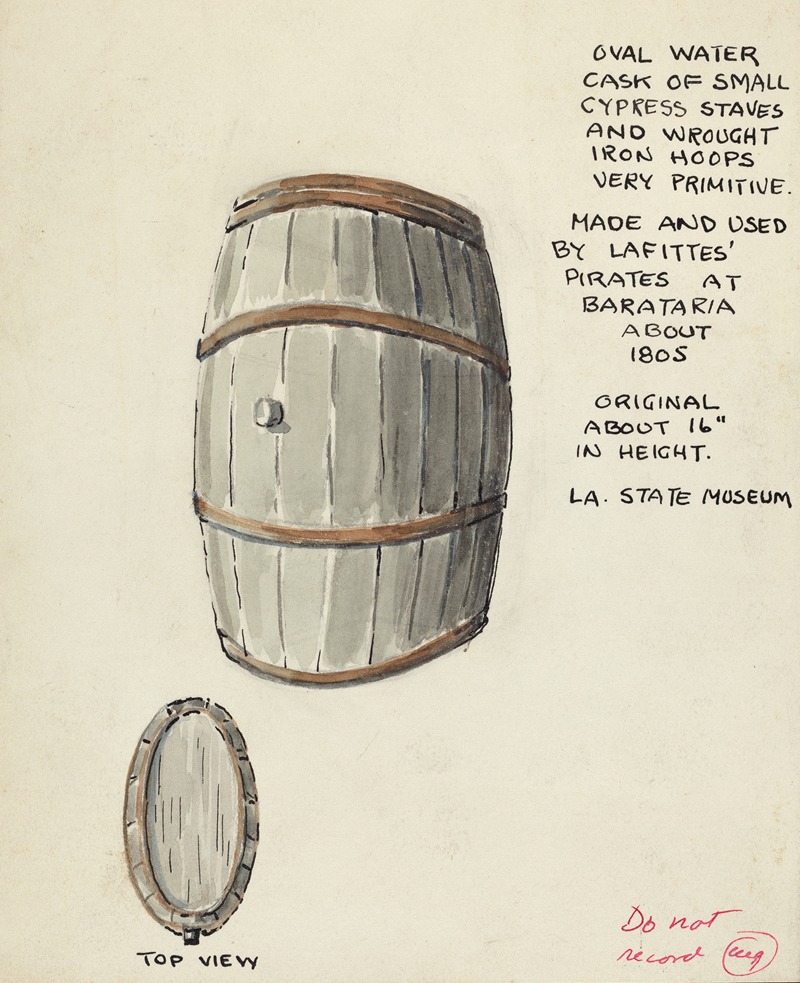 American 20th Century - Oval Water Cask