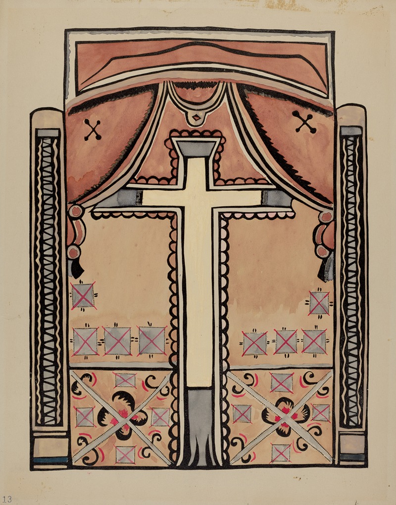 American 20th Century - Panel – Cross and Drapes