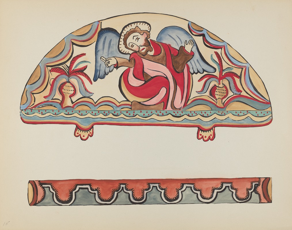 American 20th Century - Plate 15 – The Creation (Lunette) – From Portfolio Spanish Colonial Designs of New Mexico