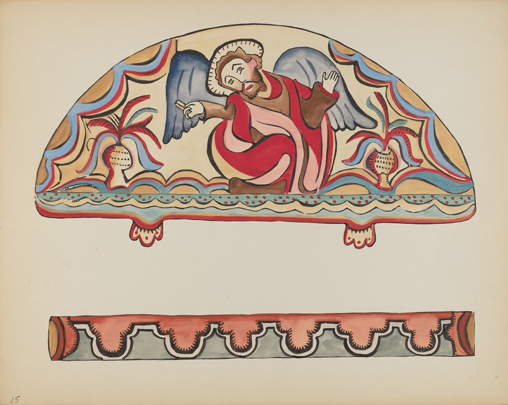 American 20th Century - Plate 15 – The Creation (Lunette) – From Portfolio Spanish Colonial Designs of New Mexico