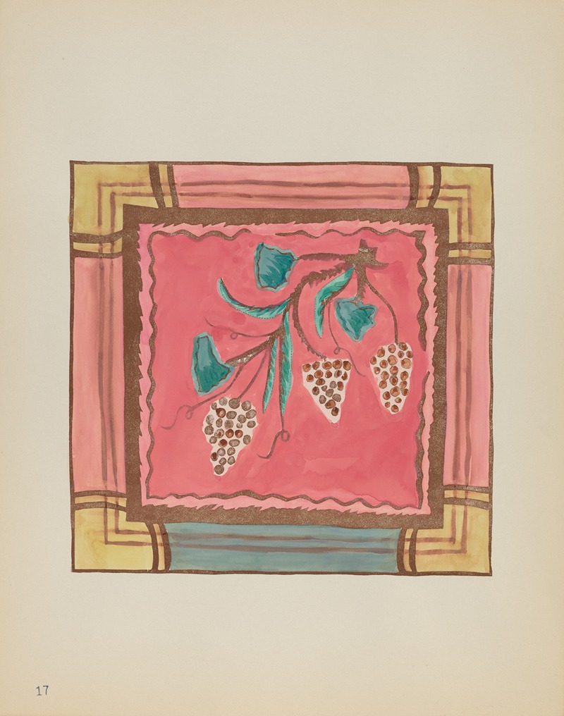 American 20th Century - Plate 17 – Grapes, Altar Panel – From Portfolio Spanish Colonial Designs of New Mexico