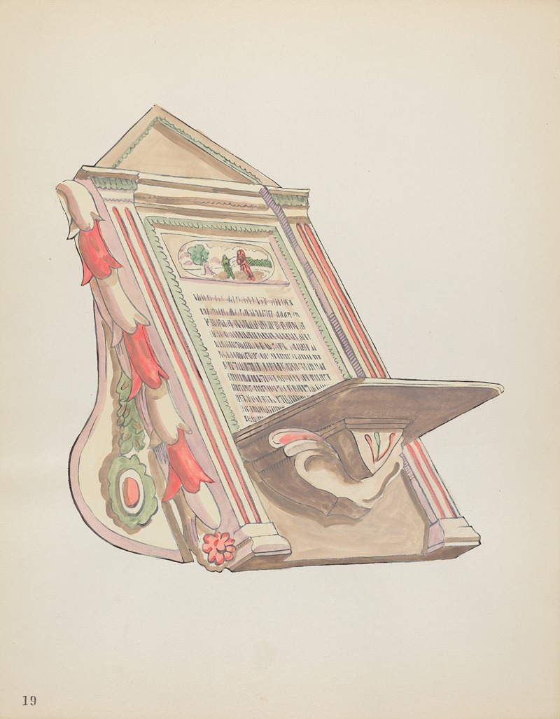 American 20th Century - Plate 19 – Reading Stand, Chimayo – From Portfolio Spanish Colonial Designs of New Mexico