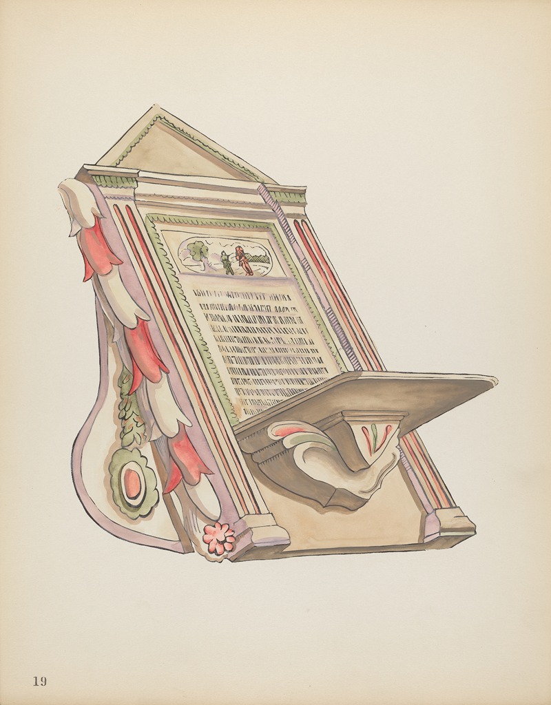 American 20th Century - Plate 19 – Reading Stand, Chimayo – From Portfolio Spanish Colonial Designs of New Mexico