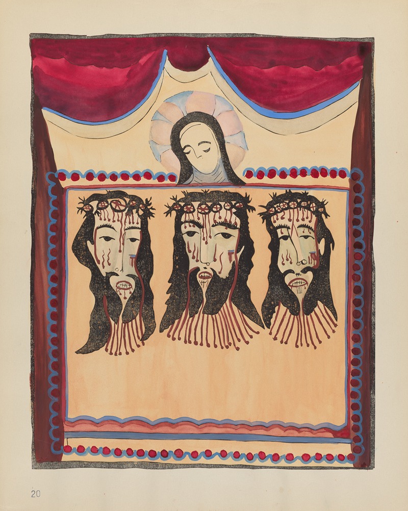 American 20th Century - Plate 20 (Variant) – Saint Veronica – From Portfolio Spanish Colonial Designs of New Mexico