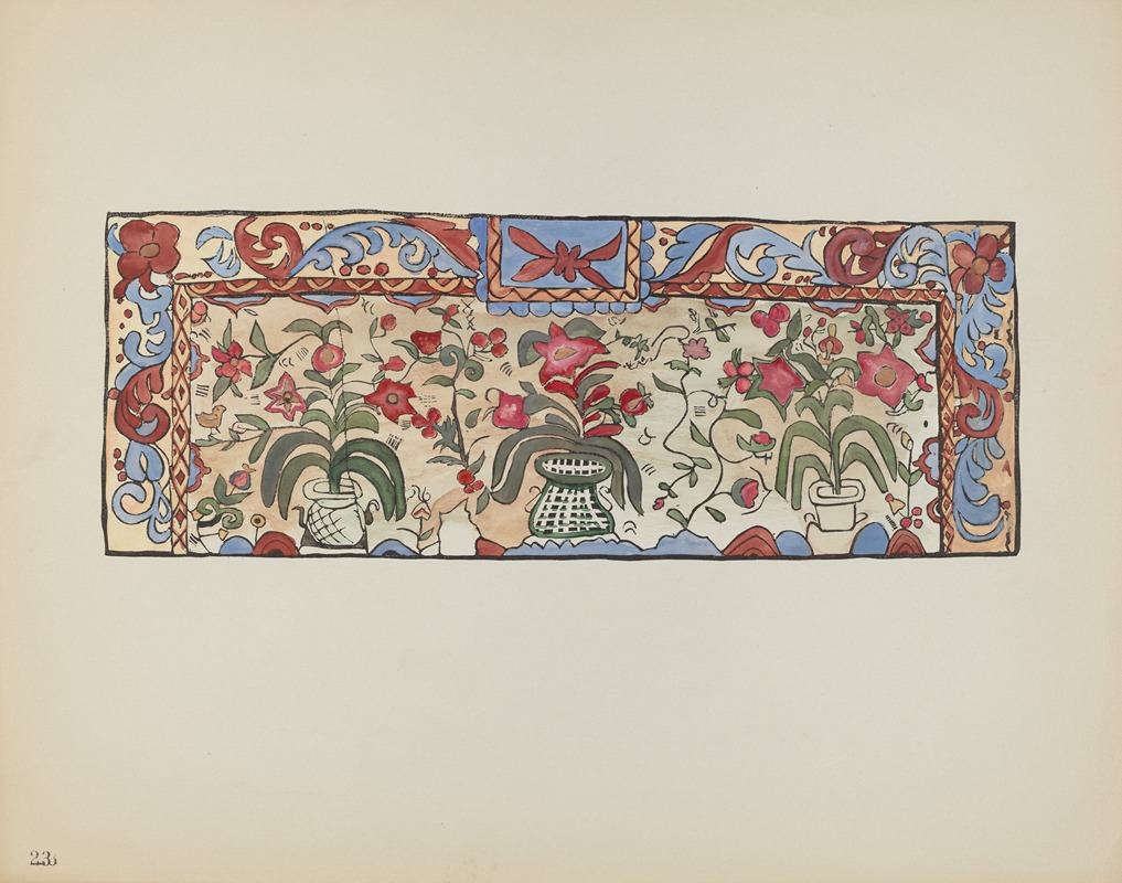 American 20th Century - Plate 23 – Painting on Buckskin, Laguna – From Portfolio Spanish Colonial Designs of New Mexico