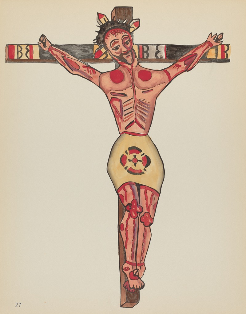 American 20th Century - Plate 27 – Christ Crucified – From Portfolio Spanish Colonial Designs of New Mexico