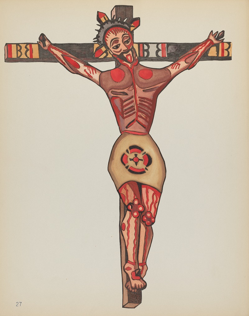 American 20th Century - Plate 27 – Christ Crucified – From Portfolio Spanish Colonial Designs of New Mexico