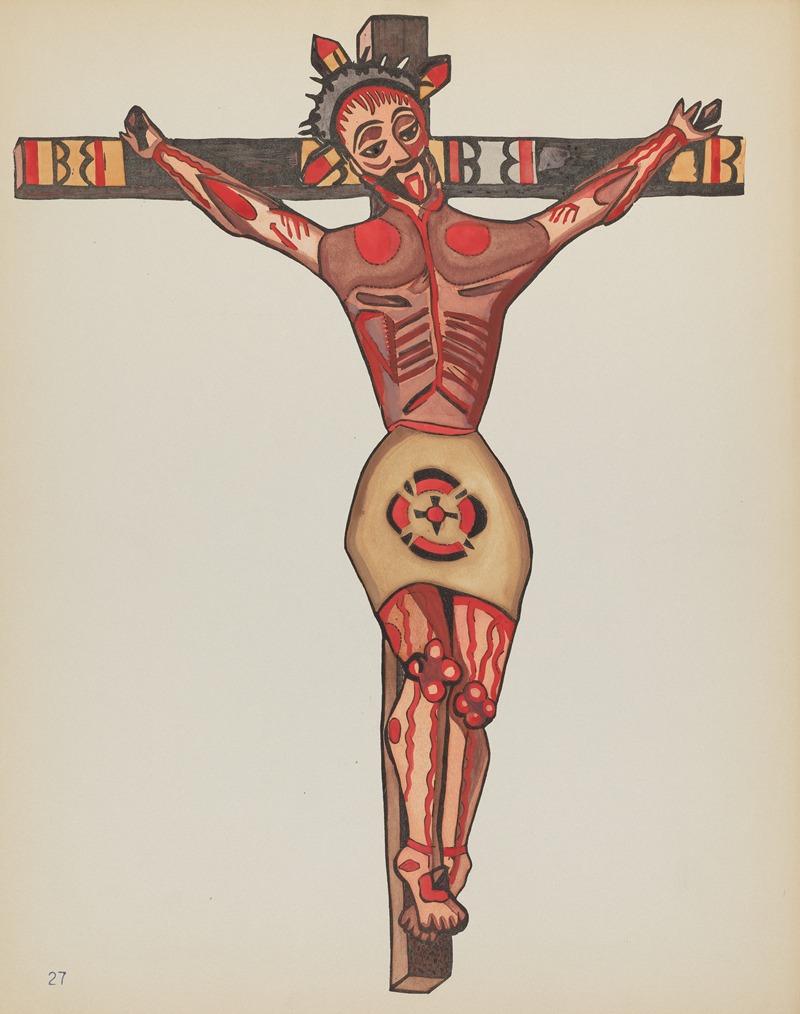 American 20th Century - Plate 27 – Christ Crucified – From Portfolio Spanish Colonial Designs of New Mexico