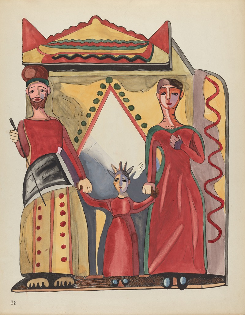 American 20th Century - Plate 28 – The Holy Family – From Portfolio Spanish Colonial Designs of New Mexico