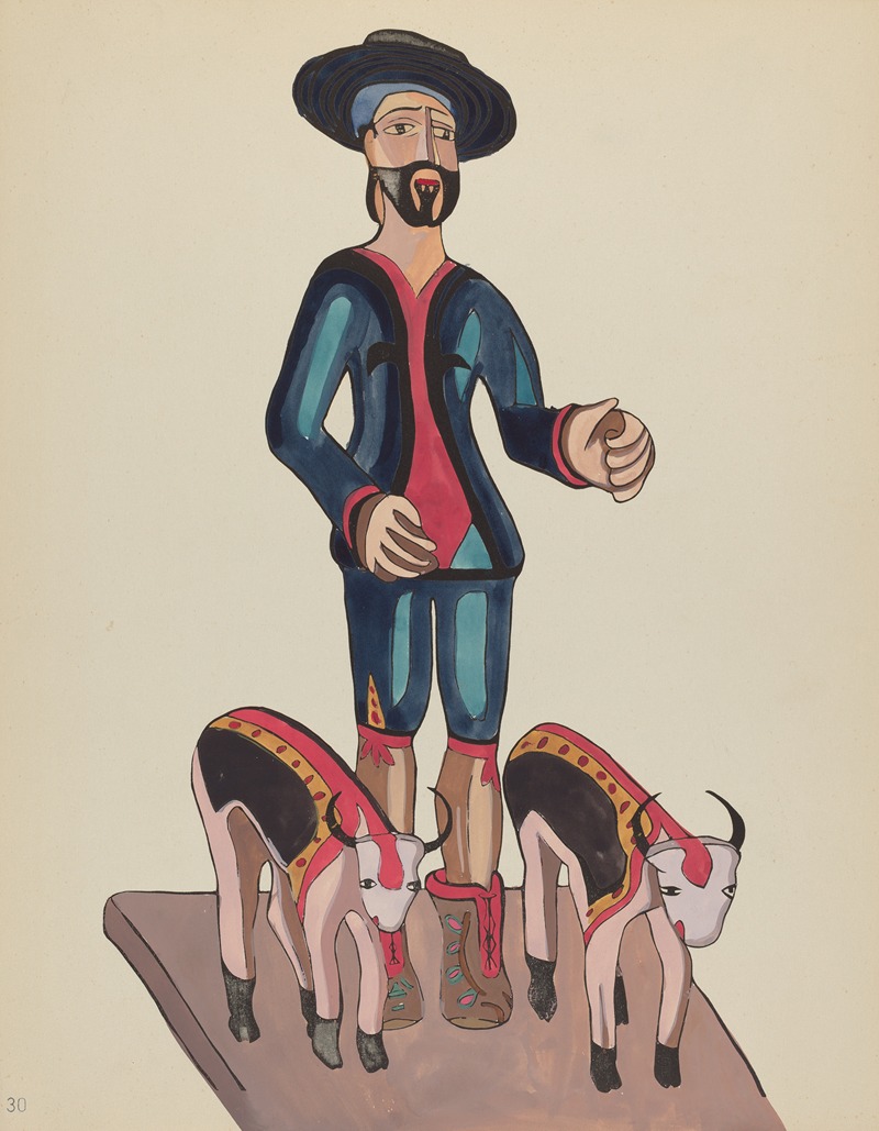 American 20th Century - Plate 30 – Saint Isidore – From Portfolio Spanish Colonial Designs of New Mexico