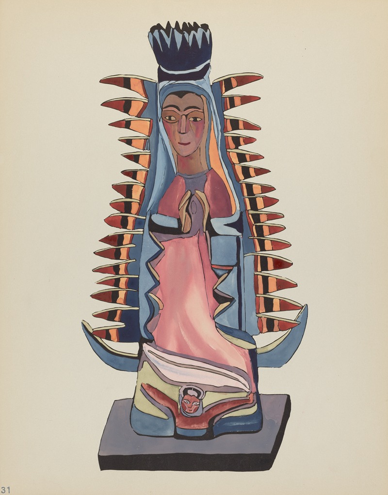 American 20th Century - Plate 31 – Our Lady of Guadalupe – From Portfolio Spanish Colonial Designs of New Mexico