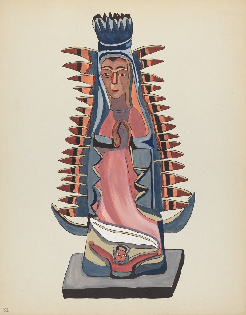 American 20th Century - Plate 31 – Our Lady of Guadalupe – From Portfolio Spanish Colonial Designs of New Mexico