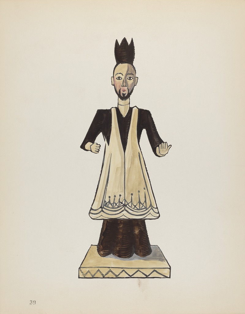 American 20th Century - Plate 39 – Saint John Nepomuk – From Portfolio Spanish Colonial Designs of New Mexico