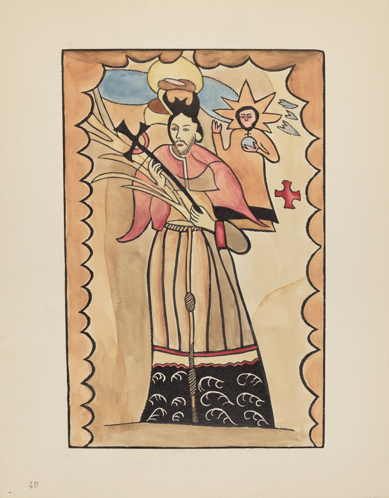 American 20th Century - Plate 40 – St. John Nepomuk – From Portfolio Spanish Colonial Designs of New Mexico