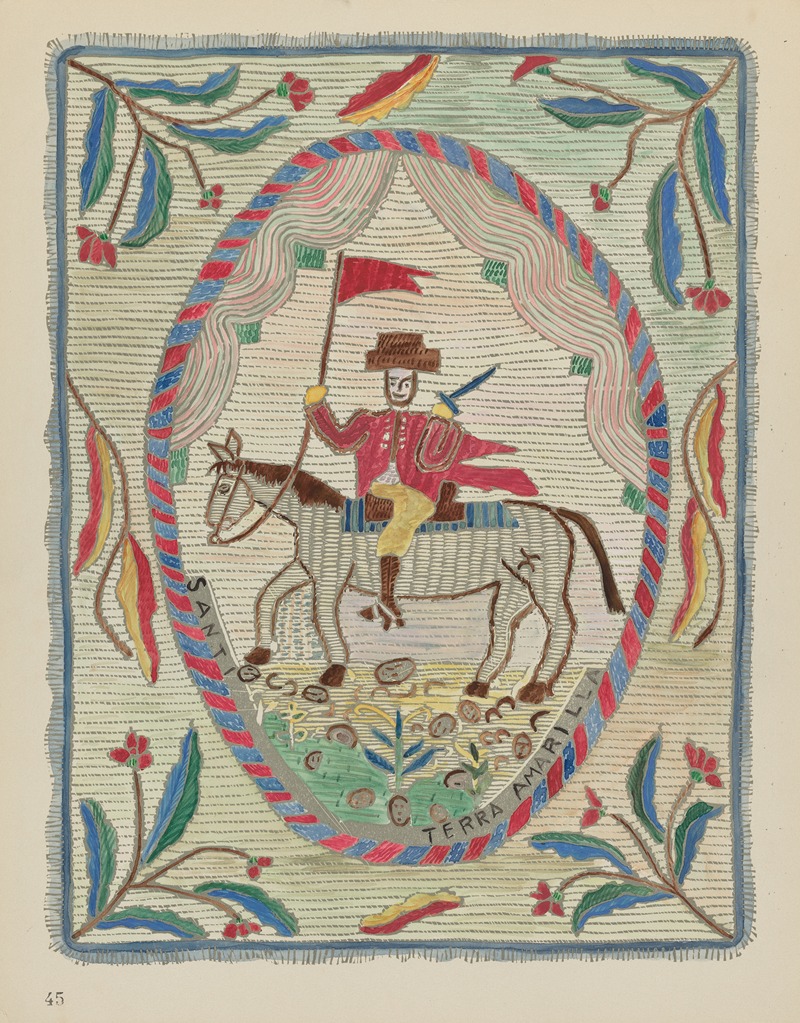 American 20th Century - Plate 45 – Embroidered Bedspread (St. James) – From Portfolio Spanish Colonial Designs of New Mexico