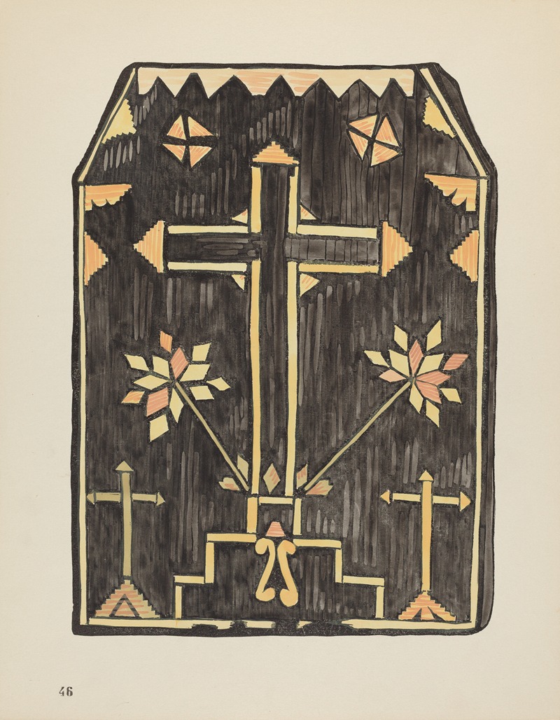 American 20th Century - Plate 46 – Straw Applique Design – From Portfolio Spanish Colonial Designs of New Mexico